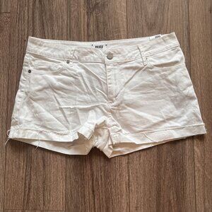 Paige White Cut Off Denim Jean Shorts Women's Size 30 Rolled Cuffed Summer